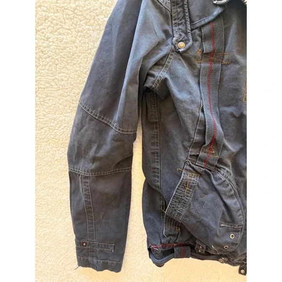 Vintage FUSAI Women Black Moto Jacket Red Contrast Stitch Punk Streetwear Size M - Picture 5 of 5